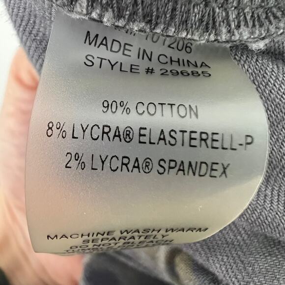 Soft Surroundings Denim Medium Blue and Olive Print Pull On Metro Legging Jeans - Picture 8 of 8